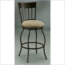 Pastel Furniture Aspen Rust 26" Swivel Counter Stool with Topanga Brown Fabric