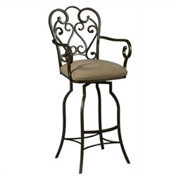 Pastel Furniture Magnolia Rust 30 Arm Swivel Bar Stool in Moccasin