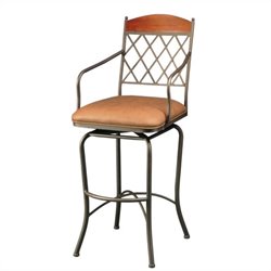 Pastel Furniture Napa Ridge Bronze 30 Swivel Arm Bar Stool in Shandora Toast