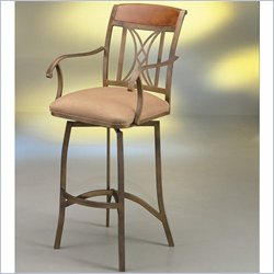 Pastel Furniture Cozumel 30 Swivel Arm Bar Stool in Peat Passion