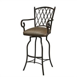 Pastel Furniture Atrium Rust 26 Swivel Arm Counter Stool in Florentine Coffee