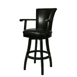 Pastel Furniture Glenwood 26 Swivel Arm Counter Stool in Feher Black