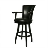 Pastel Furniture Glenwood 26 Swivel Arm Counter Stool in Black Leather