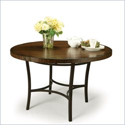 Pastel Furniture Atrium Round Wood Dining Table in Autumn Rust