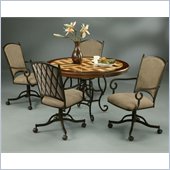 Pastel Furniture Atrium 5 Piece Travertine Elegant Dining Set