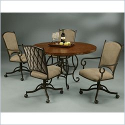 Pastel Furniture Atrium 5 Piece Copperstone Elegant Dining Set