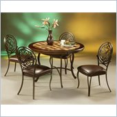 Pastel Furniture Island Falls Poly Travertine Dining Set