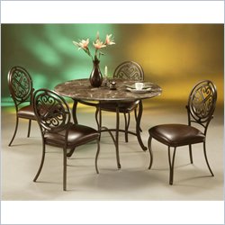 Pastel Furniture Island Falls Poly Travertine Dining Set