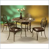 Pastel Furniture Island Falls Poly Travertine Dining Set
