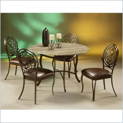 Pastel Furniture Island Falls Caster Hard Wood Dining Set