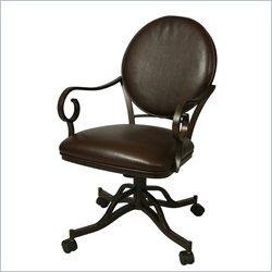Pastel Furniture Island Falls Ford Brown Caster Chair in Autumn Rust