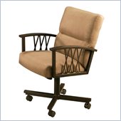 Pastel Furniture Ravenwood Topanga Brown Caster Chair in Autumn Rust