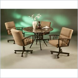 Pastel Furniture Ravenwood Caster Poly Travertine Dining Set