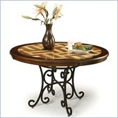 Pastel Furniture Magnolia Poly Travertine Dining Table in Autumn Rust