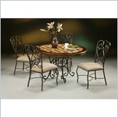Pastel Furniture Magnolia Round Poly Travertine Dining Set