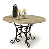 Pastel Furniture Magnolia Poly Travertine Dining Table in Autumn Rust