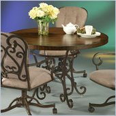 Pastel Furniture Victoria Round Wood Dining Table in Legacy Copper