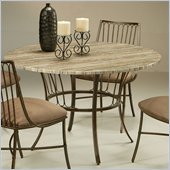 Pastel Furniture Victoria Poly Travertine Top Table in Legacy Copper