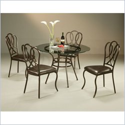 Pastel Furniture Oxford Glass Dining Set in Roletta Brown