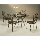 Pastel Furniture Oxford Glass Dining Set in Roletta Brown