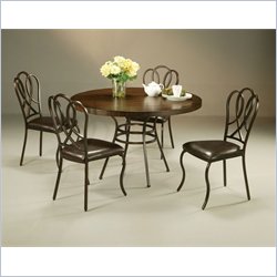 Pastel Furniture Oxford Round Hard Wood Dining Set in Roletta Brown
