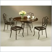 Pastel Furniture Oxford Round Hard Wood Dining Set in Roletta Brown