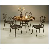 Pastel Furniture Oxford Travertine Dining Set in Roletta Brown