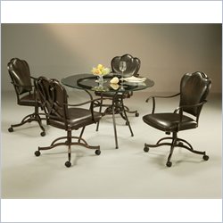 Pastel Furniture Oxford Glass Dining Caster Set in Roletta Brown