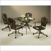 Pastel Furniture Oxford Glass Dining Caster Set in Roletta Brown