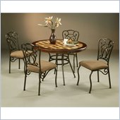 Pastel Furniture Vienna Poly Travertine Dining Set in Roletta Brown