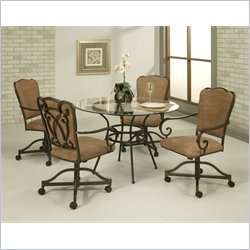 Pastel Furniture Vienna Glass Dining Set in Roletta Brown