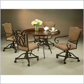 Pastel Furniture Vienna Hard Wood Caster Dining Set in Roletta Brown