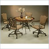 Pastel Furniture Vienna Travertine Caster Dining Set in Roletta Brown