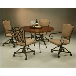 Pastel Furniture Westport Copperstone Caster Dining Set in Roletta