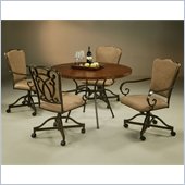 Pastel Furniture Westport Copperstone Caster Dining Set in Roletta