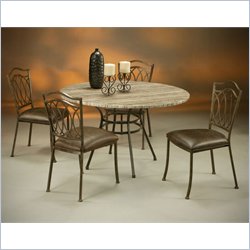 Pastel Furniture Westport Travertine Caster Dining Set in Roletta
