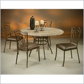 Pastel Furniture Westport Travertine Caster Dining Set in Roletta