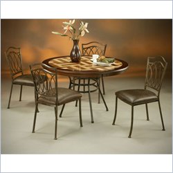 Pastel Furniture Westport Poly Travertine Dining Set in Roletta Brown