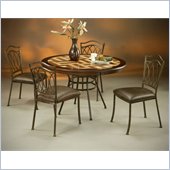Pastel Furniture Westport Poly Travertine Dining Set in Roletta Brown