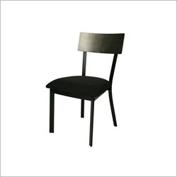 Pastel Furniture Edinburg Passion Suede Black Side Chair in Phantom