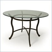 Pastel Furniture Island Falls Glass Top Dining Table in Autumn Rust