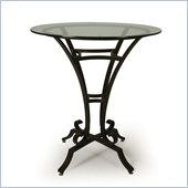 Pastel Furniture Athena 36 Round Glass Pub Table in Autumn Rust