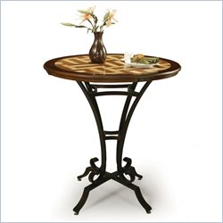 Pastel Furniture Athena 36 Round Travertine Pub Table in Autumn Rust