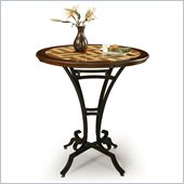 Pastel Furniture Athena 36 Round Travertine Pub Table in Autumn Rust