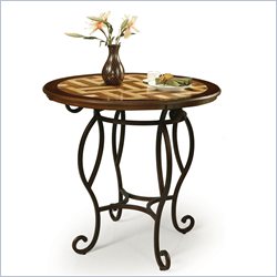 Pastel Furniture Atrium 36 Round Travertine Pub Table in Autumn Rust