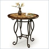 Pastel Furniture Atrium 36 Round Travertine Pub Table in Autumn Rust 