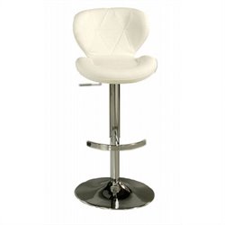 Pastel Furniture Aegean Coast 30 Ivory Upholstered Chrome Bar Stool