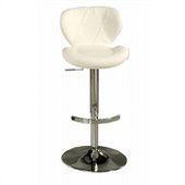 Pastel Furniture Aegean Coast 30 Ivory Upholstered Chrome Bar Stool