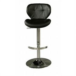 Pastel Furniture Aegean Coast 30 Black Upholstered Chrome Bar Stool