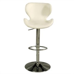 Pastel Furniture Cagliari 30 Bar Stool In Chrome Upholstered In Ivory